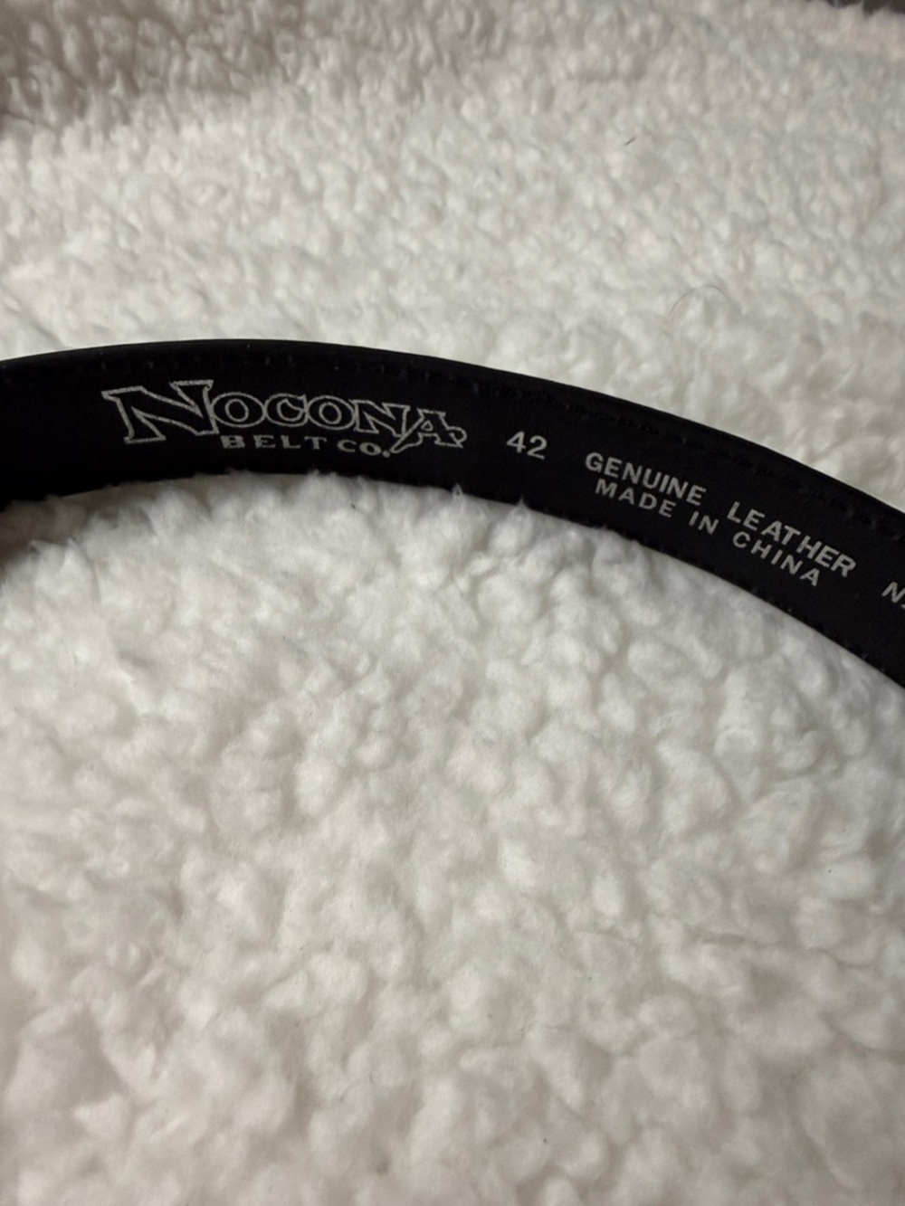 Nocona Black Genuine Leather MENS Belt Sz 42 new
